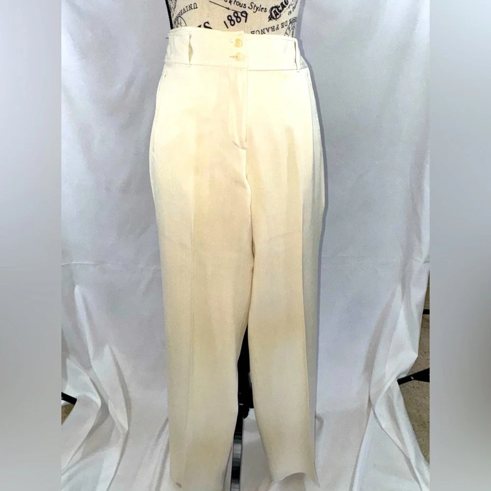 EUC: Dressy Tommy Bahamas Ivory 100% Silk Pants - Picture 1 of 7